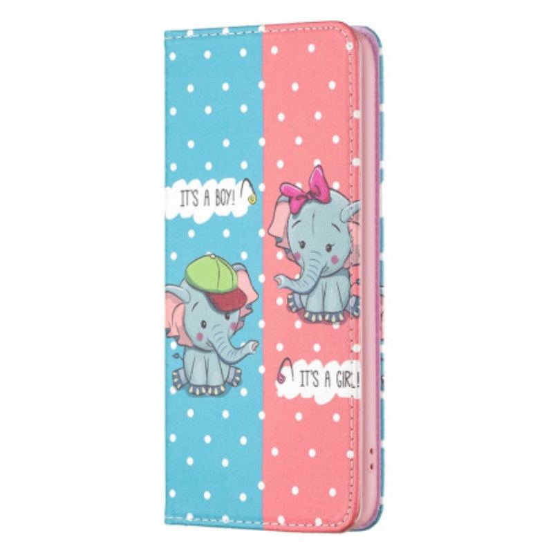 Cover iPhone 14 Pro Max Flip Cover Baby Elefanter