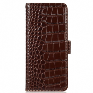 Flip Cover iPhone 14 Pro Max Crocodile Style Rfid