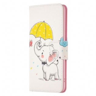 Flip Cover iPhone 14 Pro Max Elefant I Regnen