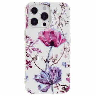 Cover iPhone 15 Pro Blomstermarmor