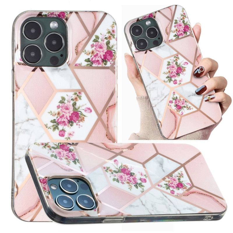 Cover iPhone 15 Pro Blomstermarmor