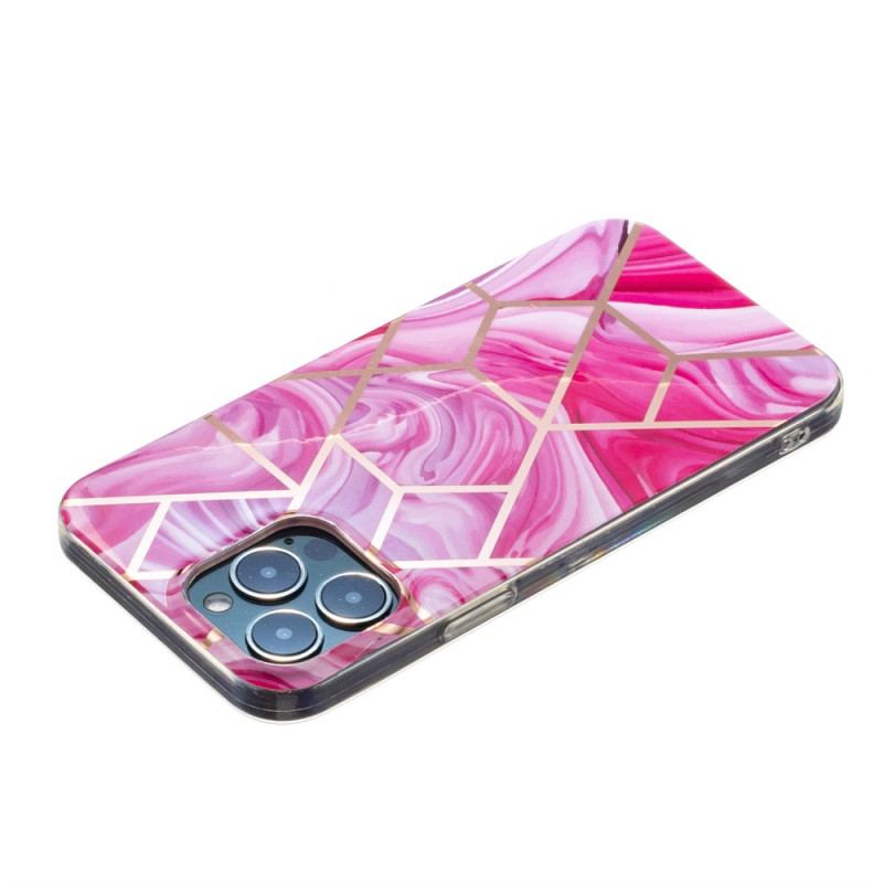 Cover iPhone 15 Pro Geometrisk Marmor