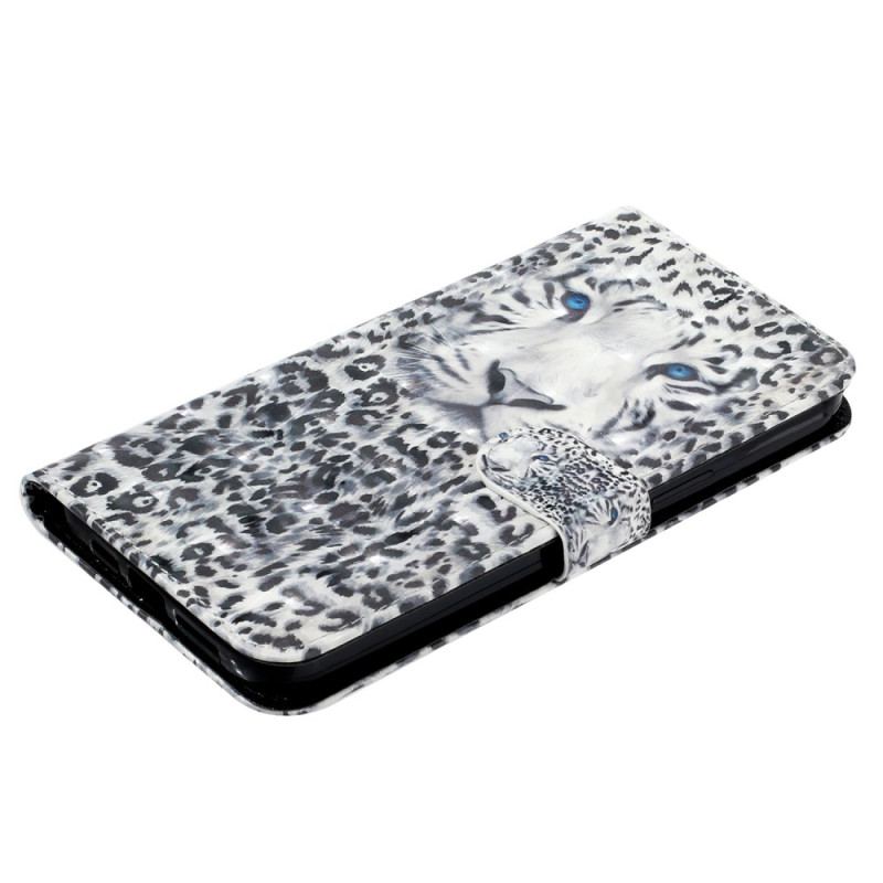 Flip Cover iPhone 15 Pro Med Snor 3d Leopard Med Rem