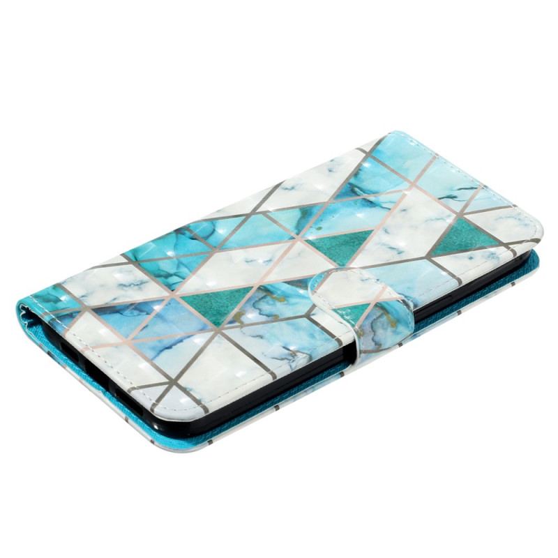 Flip Cover iPhone 15 Pro Med Snor 3d Marmor Med Rem