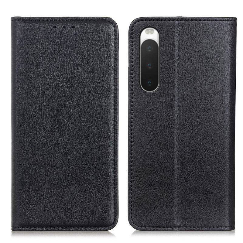 Cover Sony Xperia 10 IV Flip Cover Litchi Split Læder