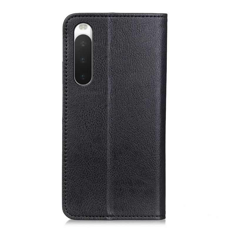 Cover Sony Xperia 10 IV Flip Cover Litchi Split Læder