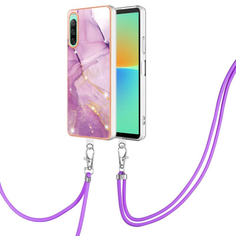 Cover Sony Xperia 10 IV Med Snor Med Marmorsnor