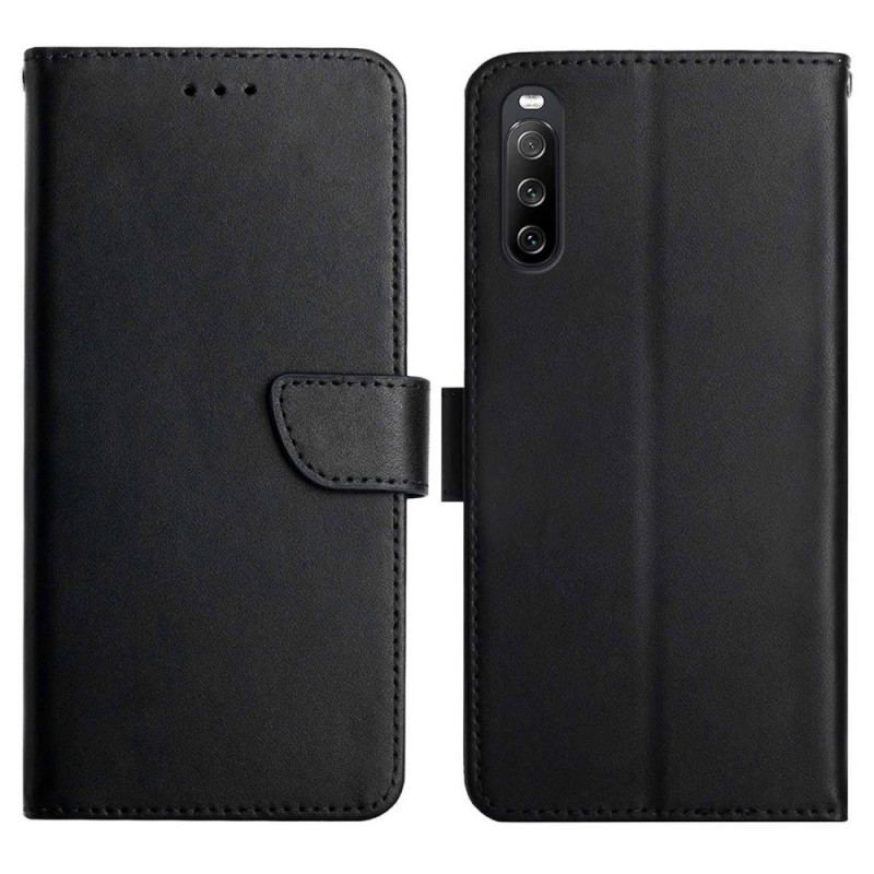 Flip Cover Sony Xperia 10 IV Ægte Nappa Læder