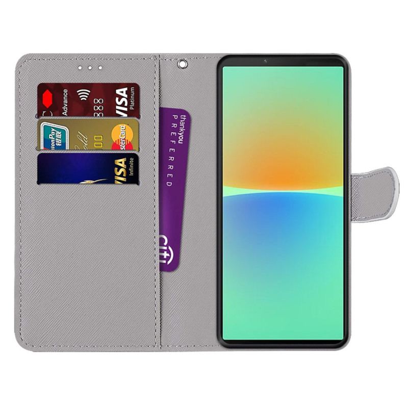 Flip Cover Sony Xperia 10 IV Blomster Med Rem