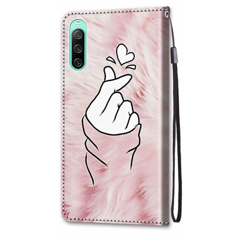 Flip Cover Sony Xperia 10 IV Finger Hjerte