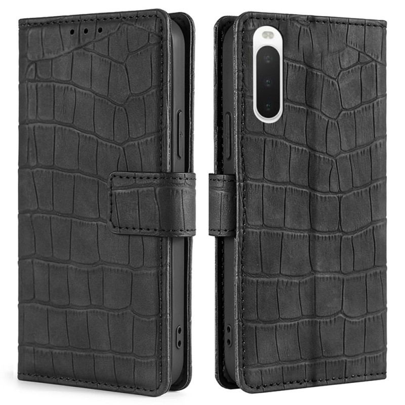 Flip Cover Sony Xperia 10 IV Krokodillehudstil