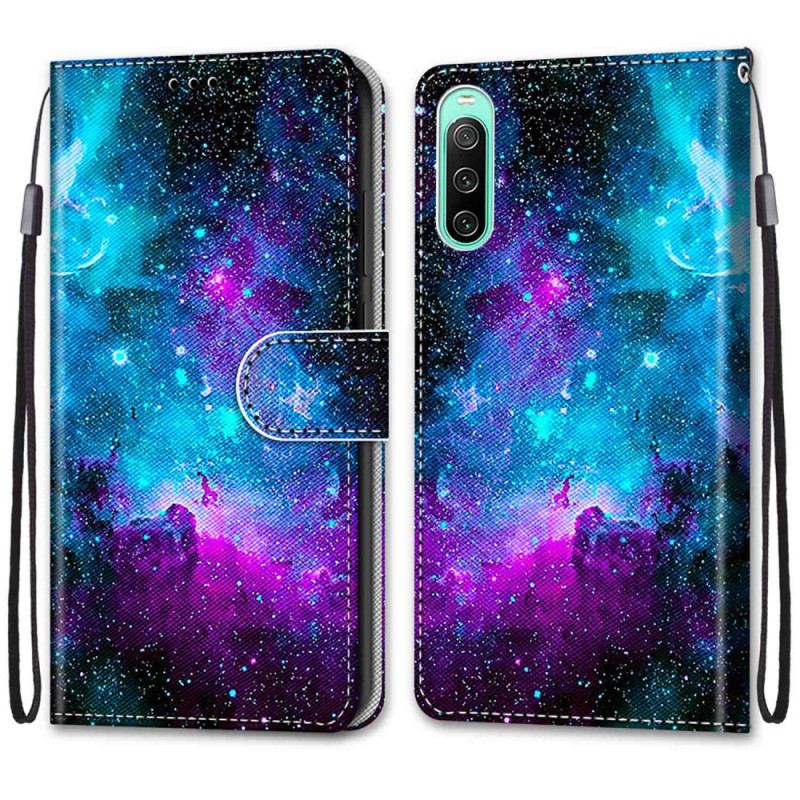 Læder Cover Sony Xperia 10 IV Kosmisk Himmel