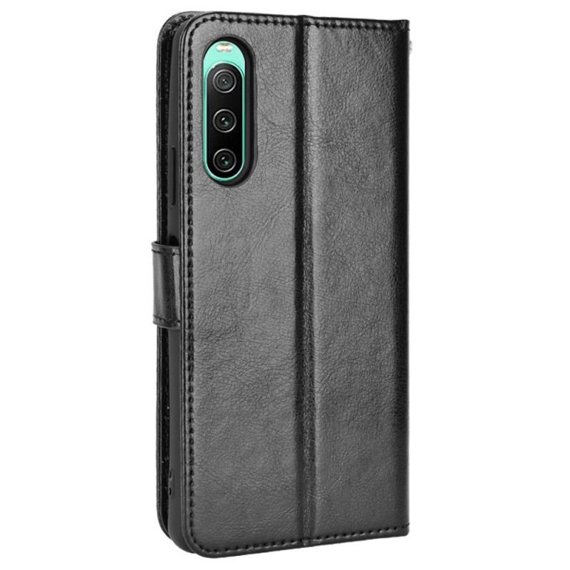 Læder Cover Sony Xperia 10 IV Prangende Kunstlæder