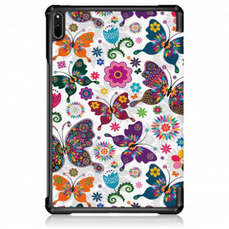 Cover Huawei MatePad 11 (2021) Forbedrede Retro Sommerfugle Og Blomster