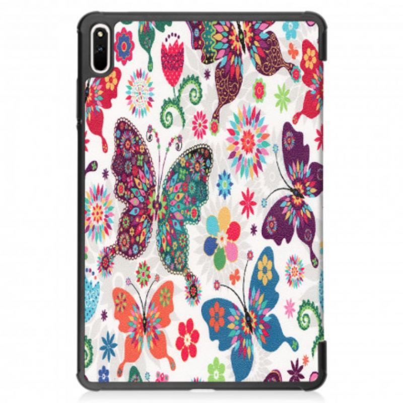 Cover Huawei MatePad 11 (2021) Retro Sommerfugle Og Blomster