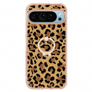 Cover Google Pixel 9 Pro Telefon Etui Leopardprint Ringholder