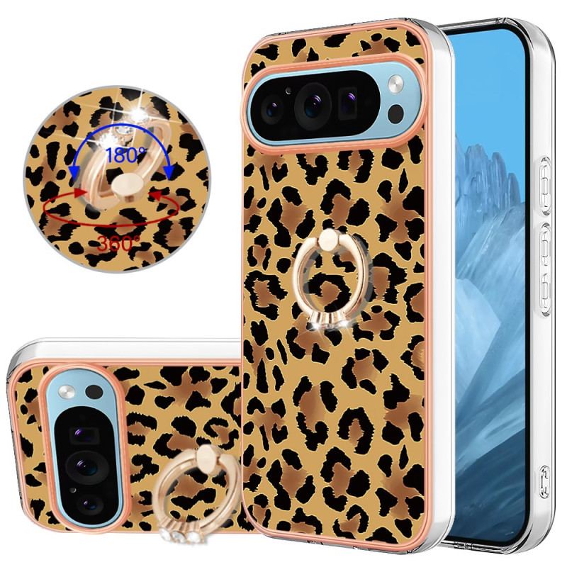 Cover Google Pixel 9 Pro Telefon Etui Leopardprint Ringholder