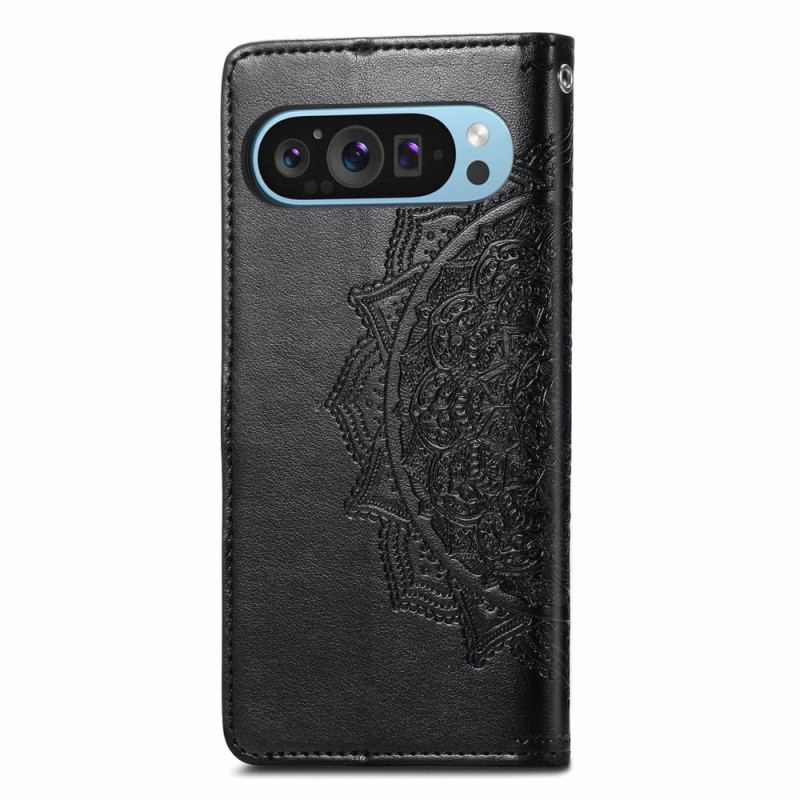 Læder Cover Google Pixel 9 Pro Telefon Etui Barok Mandala Med Rem