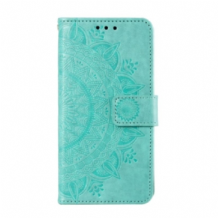 Læder Cover Google Pixel 9 Pro Telefon Etui Mandala Sol Med Rem