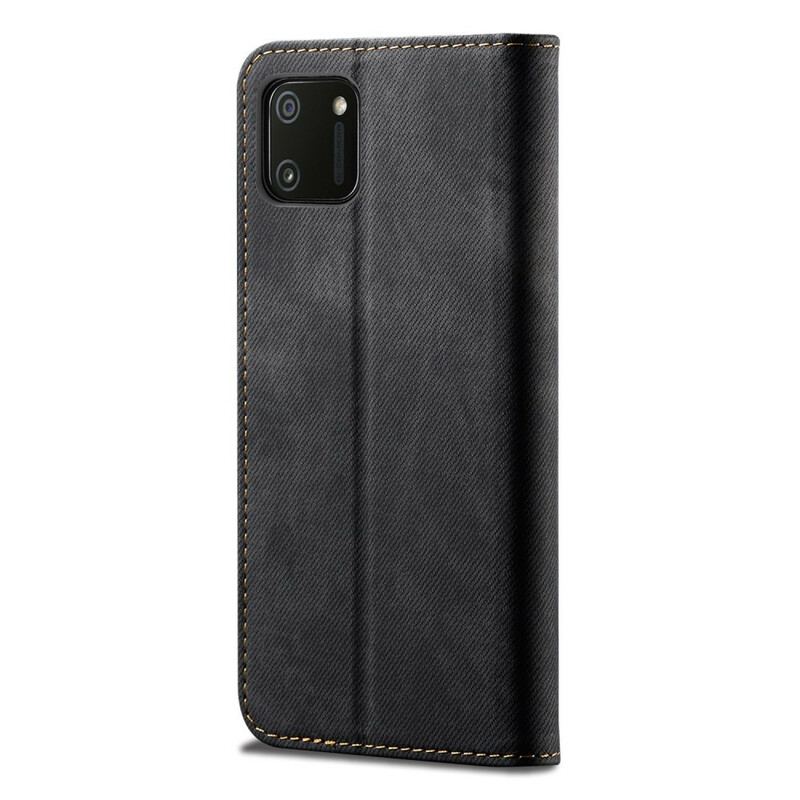 Cover Realme C11 Flip Cover Tekstur På Jeans I Imiteret Læder