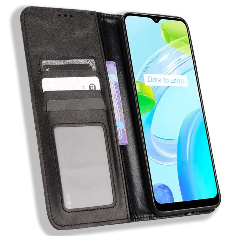 Cover Realme C30 Flip Cover Vintage-stil