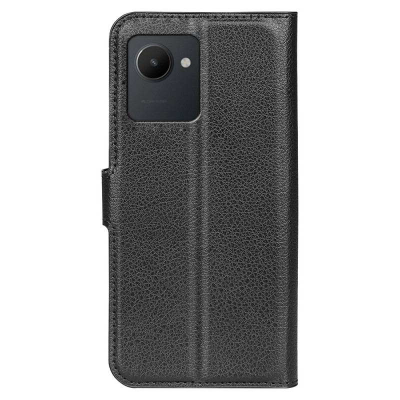 Flip Cover Realme C30 Klassisk Litchi Tekstur