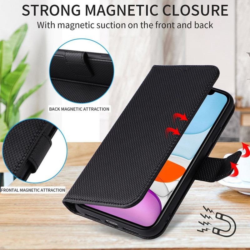 Flip Cover Realme C30 Med Snor Strappy Diamond Texture