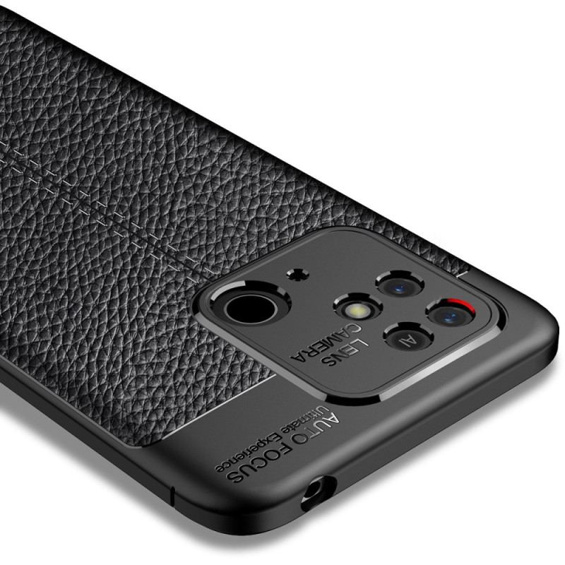 Cover Xiaomi Redmi 10C Dobbelt Linje Litchi Læder Effekt