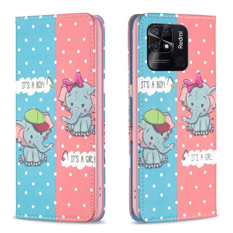 Cover Xiaomi Redmi 10C Flip Cover Baby Elefanter