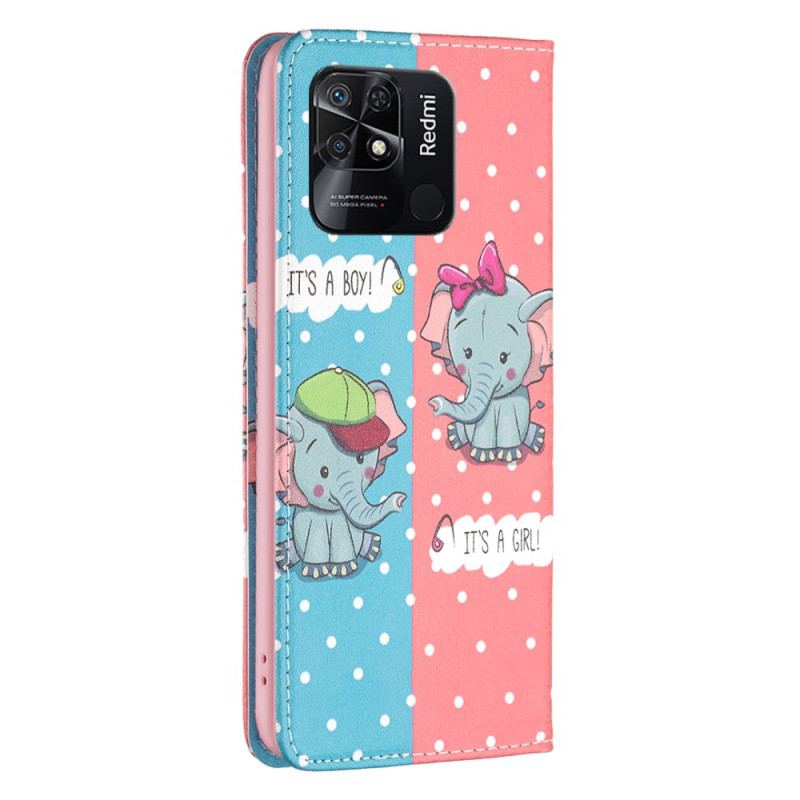 Cover Xiaomi Redmi 10C Flip Cover Baby Elefanter