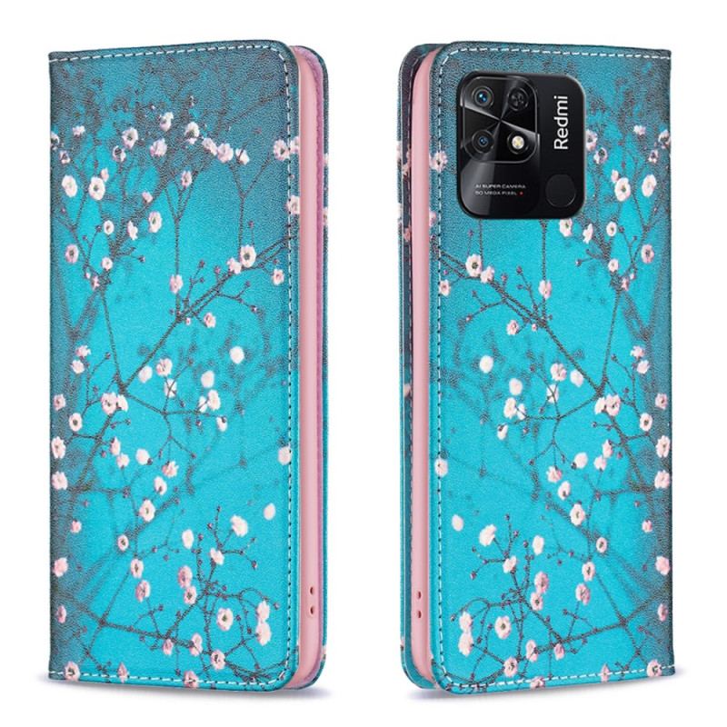 Cover Xiaomi Redmi 10C Flip Cover Blomsterbilleder