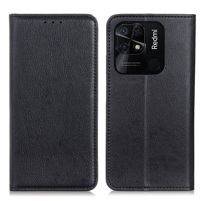 Cover Xiaomi Redmi 10C Flip Cover Lychee Split Læder Tekstur