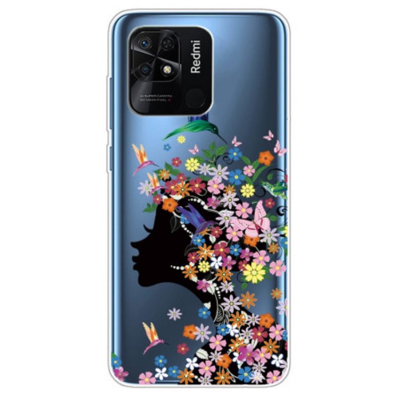 Cover Xiaomi Redmi 10C Gennemsigtigt Blomsterhoved