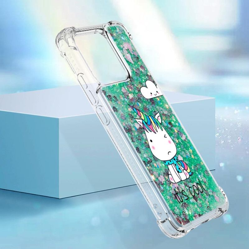 Cover Xiaomi Redmi 10C Glitter Enhjørninger