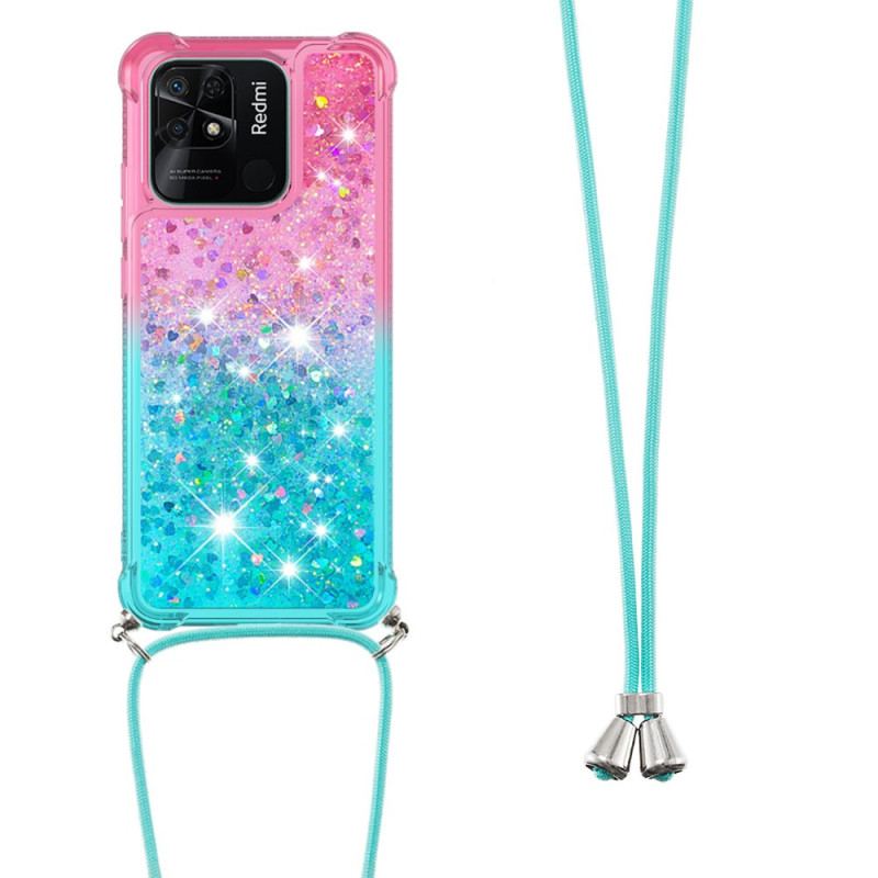 Cover Xiaomi Redmi 10C Med Snor Glitter Silikonesnor