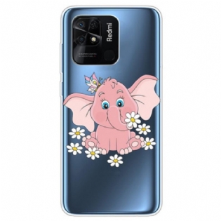 Cover Xiaomi Redmi 10C Sømløs Lyserød Elefant