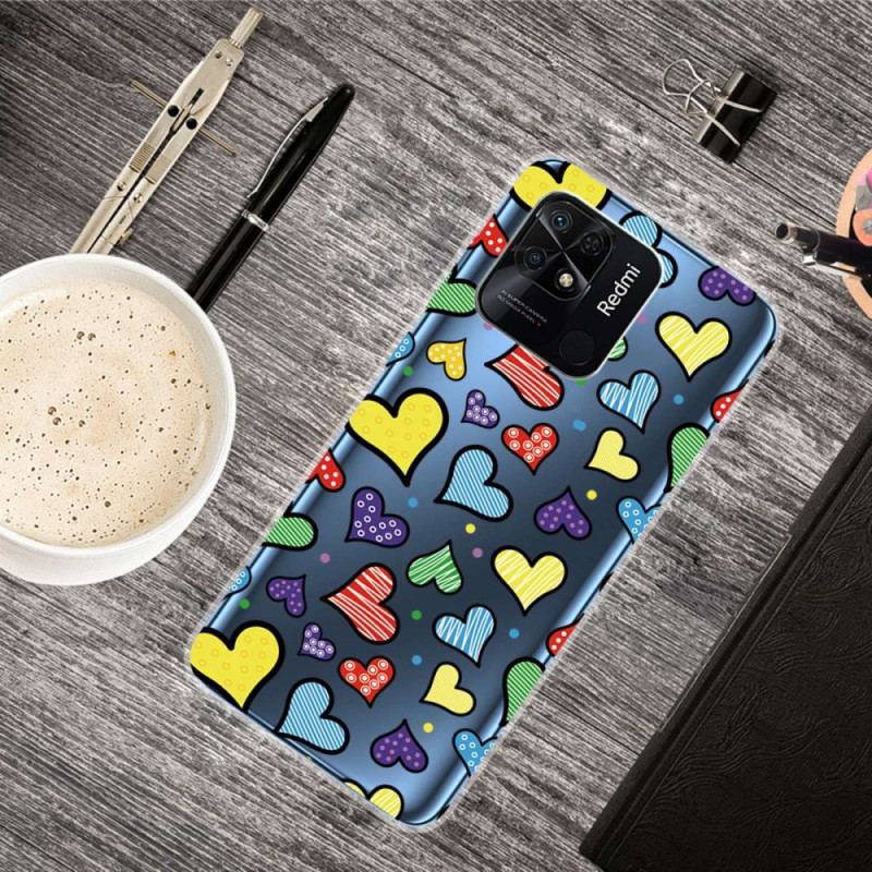 Cover Xiaomi Redmi 10C Sømløse Hjerter