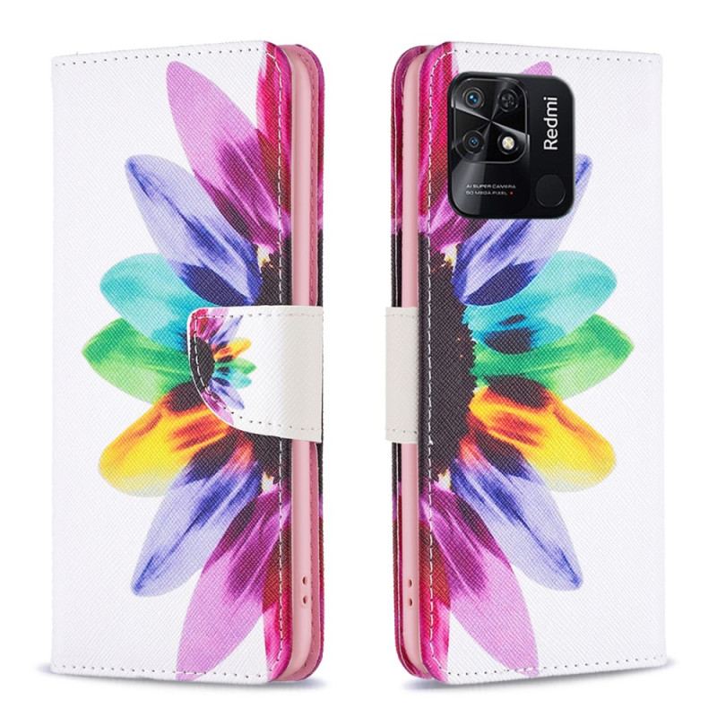 Flip Cover Xiaomi Redmi 10C Akvarel Blomst