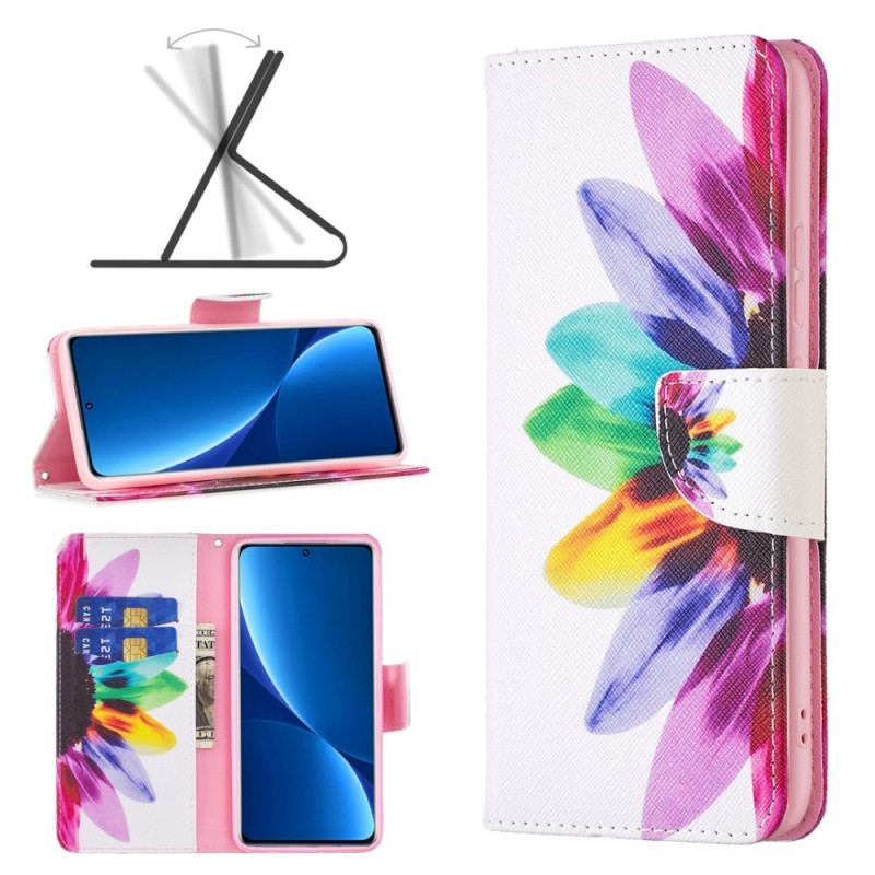 Flip Cover Xiaomi Redmi 10C Akvarel Blomst