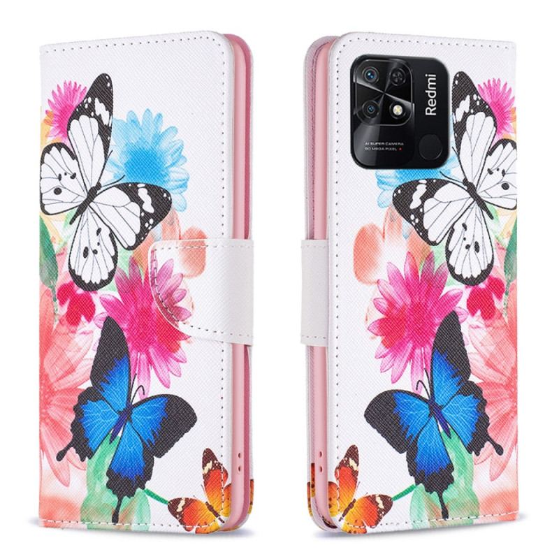 Flip Cover Xiaomi Redmi 10C Akvarel Sommerfugle