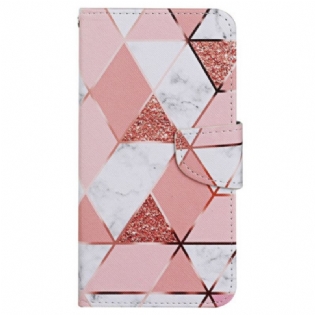 Flip Cover Xiaomi Redmi 10C Glitter Marmor Med Snor