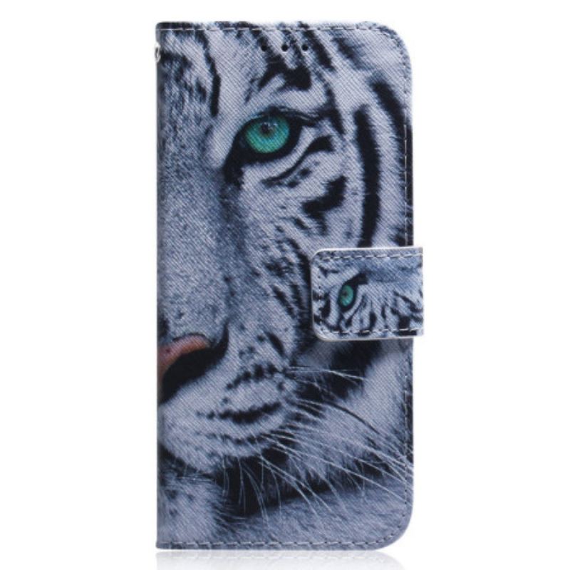 Flip Cover Xiaomi Redmi 10C Hvid Tiger