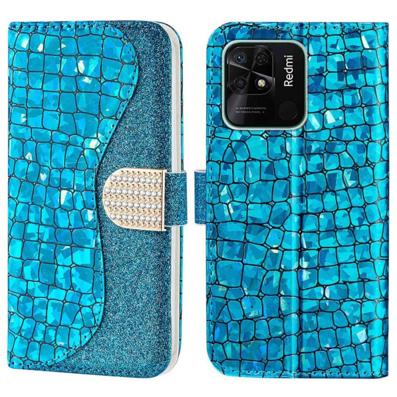 Flip Cover Xiaomi Redmi 10C Krokodille Diamanter