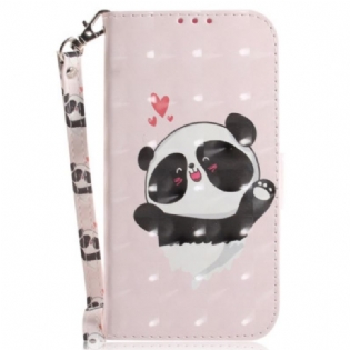 Flip Cover Xiaomi Redmi 10C Med Snor Lille Panda Med Rem