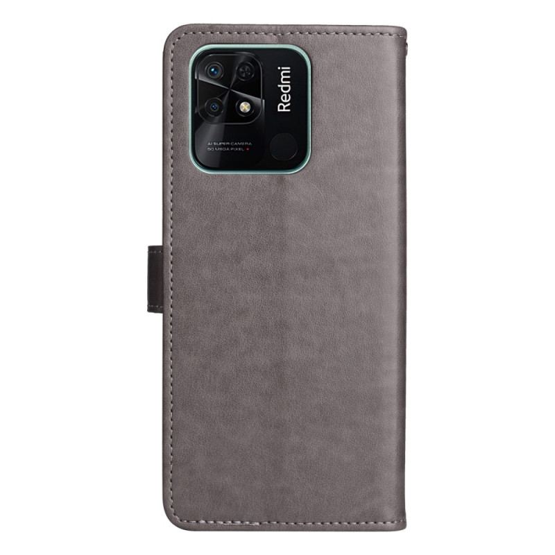 Flip Cover Xiaomi Redmi 10C Med Snor Strappy Kat Og Bier