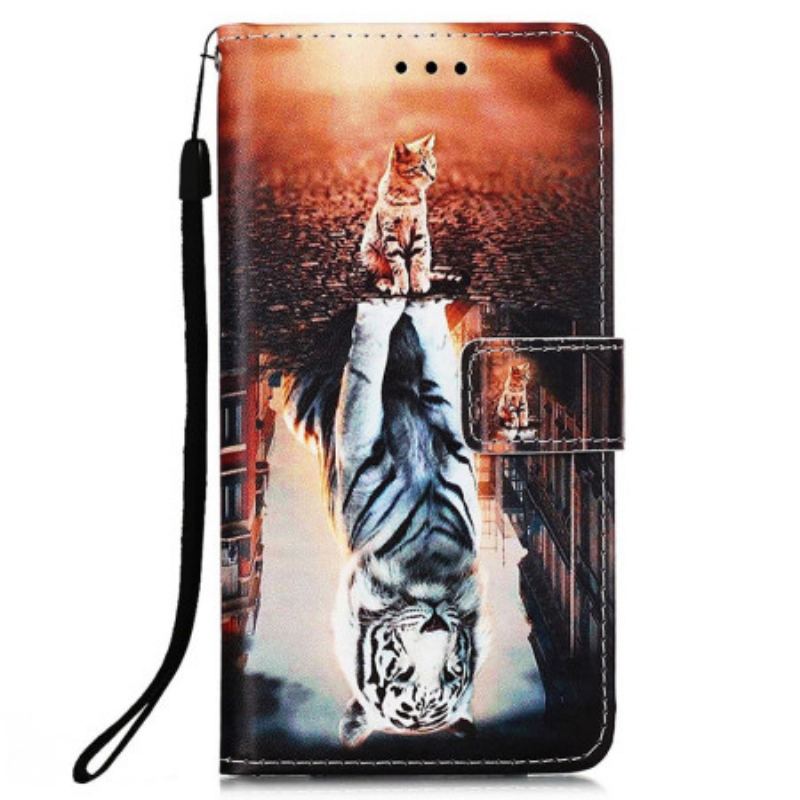 Flip Cover Xiaomi Redmi 10C Med Snor Strappy Kitten Dream