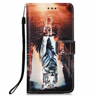 Flip Cover Xiaomi Redmi 10C Med Snor Strappy Kitten Dream