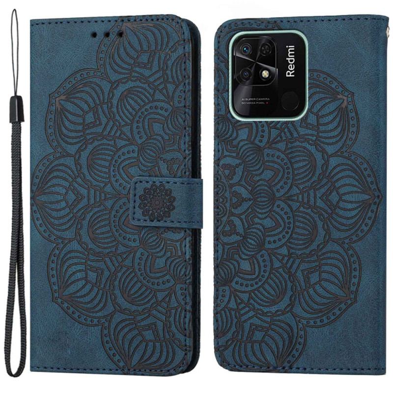 Flip Cover Xiaomi Redmi 10C Med Snor Strappy Mandala