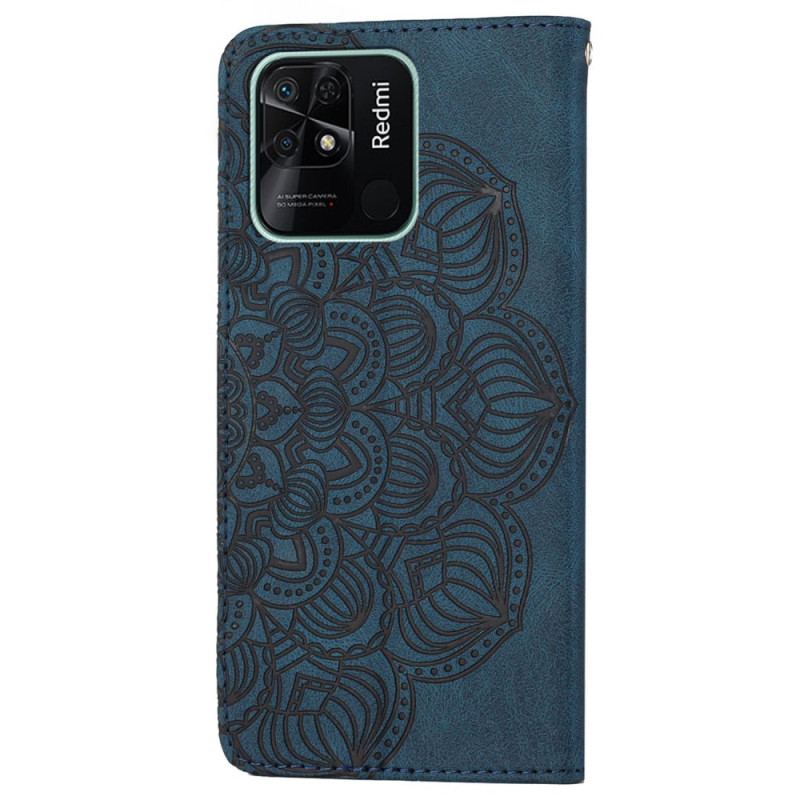 Flip Cover Xiaomi Redmi 10C Med Snor Strappy Mandala