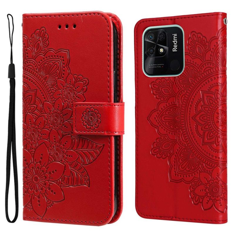 Flip Cover Xiaomi Redmi 10C Med Snor Strappy Mandala